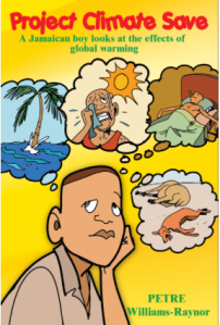 A screenshot of the children's book, 'Project Climate Save: A Jamaican boy looks at the effects of global warming'.